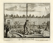 135942 Gezicht op de vijver met de fontein met de kip in de tuin van de buitenplaats Gunterstein te Breukelen.